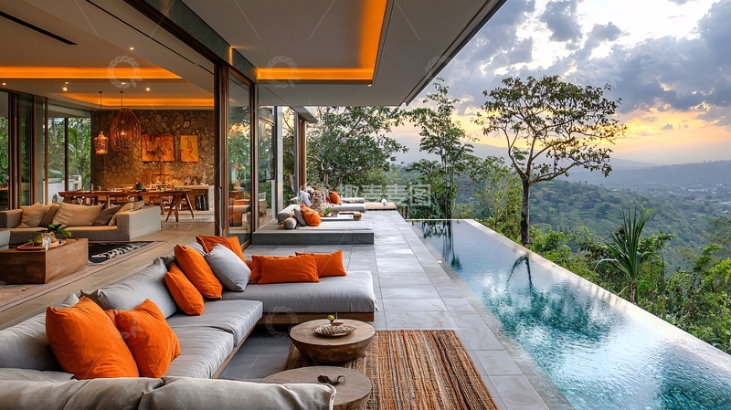 高清大图下载【趣麦麦图】现代简约山景别墅11