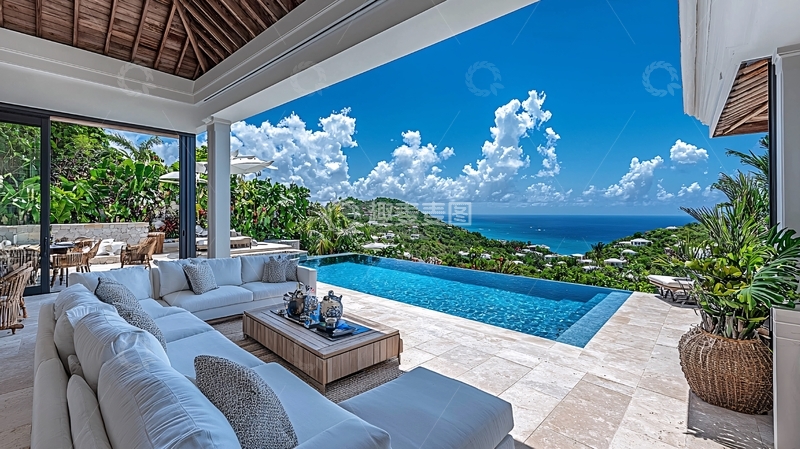 高清大图下载【趣麦麦图】泳池别墅海景豪宅