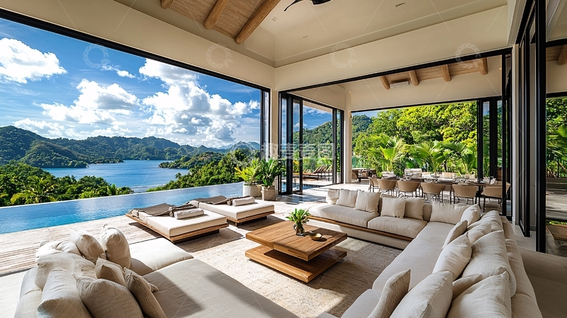 高清大图下载【趣麦麦图】海景别墅客厅