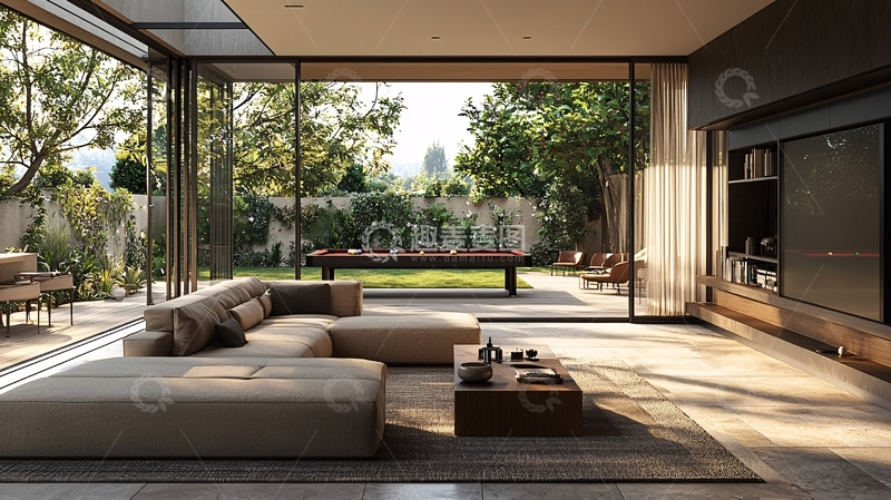 高清大图下载【趣麦麦图】现代极简风格客厅