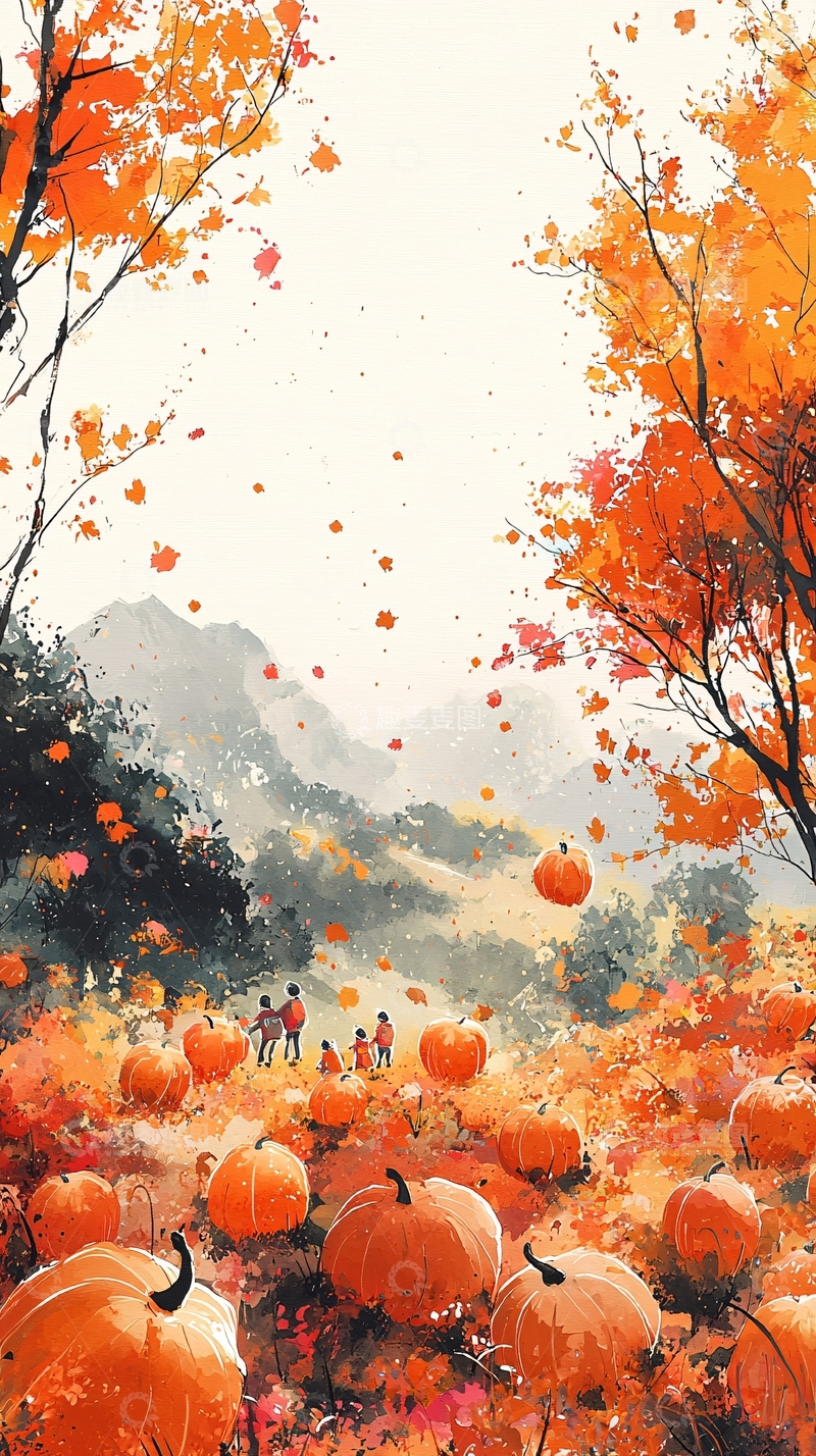 高清大图下载【趣麦麦图】秋日南瓜田园风景