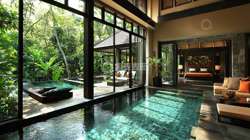 高清大图下载【趣麦麦图】私家泳池别墅