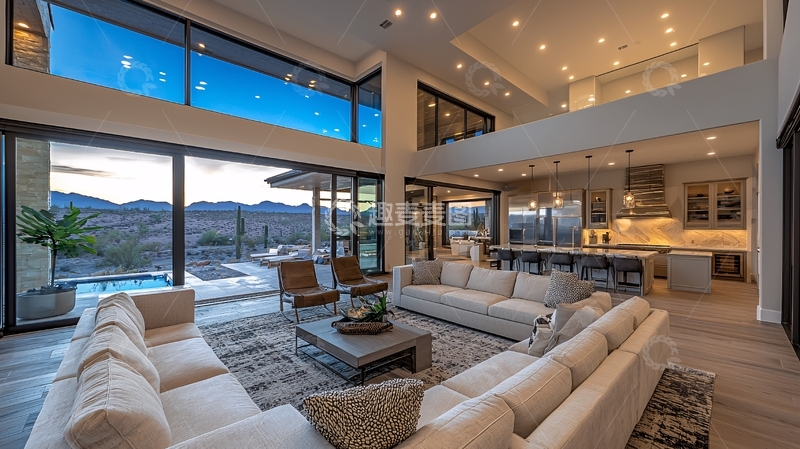 高清大图下载【趣麦麦图】现代简约别墅客厅景观