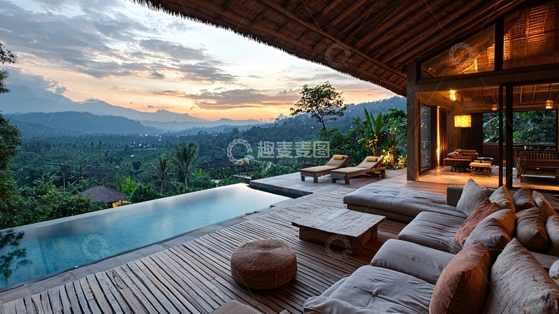 高清大图下载【趣麦麦图】山景泳池别墅