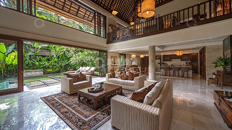 高清大图下载【趣麦麦图】巴厘岛别墅客厅
