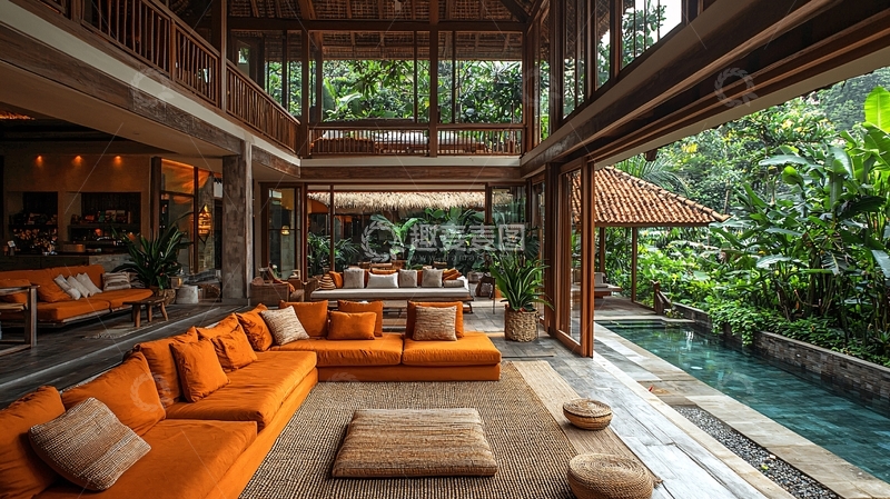 高清大图下载【趣麦麦图】现代风格别墅客厅