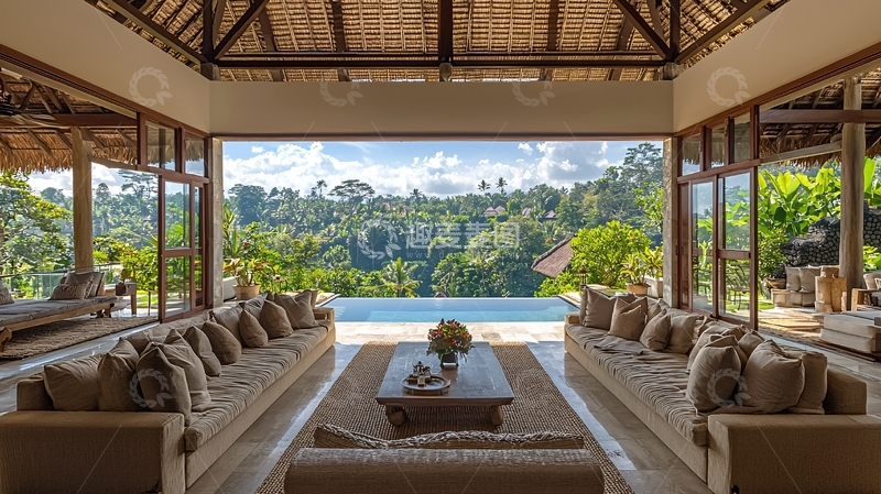 高清大图下载【趣麦麦图】豪华别墅泳池景观