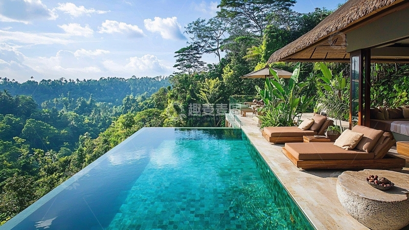 高清大图下载【趣麦麦图】巴厘岛无边泳池别墅