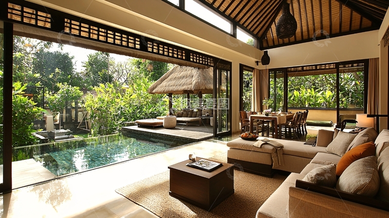 高清大图下载【趣麦麦图】私家泳池别墅度假