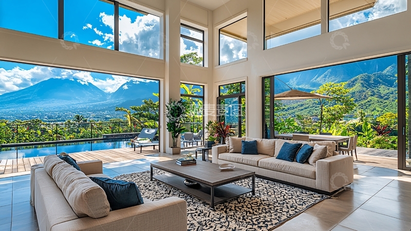 高清大图下载【趣麦麦图】现代简约别墅客厅