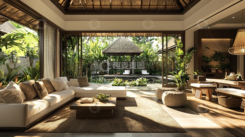 高清大图下载【趣麦麦图】现代简约别墅客厅