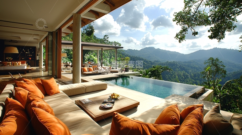高清大图下载【趣麦麦图】山景泳池别墅