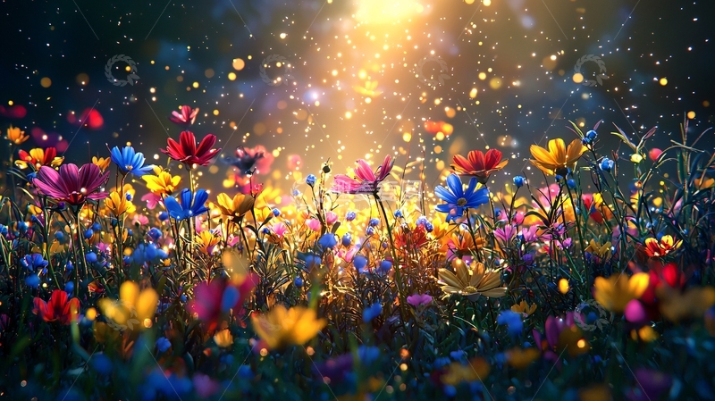 高清大图下载【趣麦麦图】绚丽多彩的梦幻花田