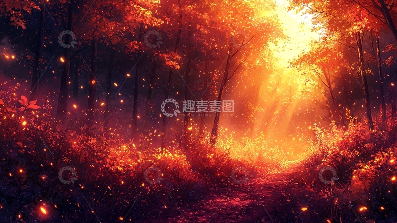 高清大图下载【趣麦麦图】火焰森林