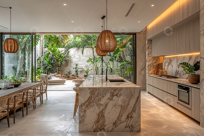 高清大图下载【趣麦麦图】现代轻奢开放式厨房