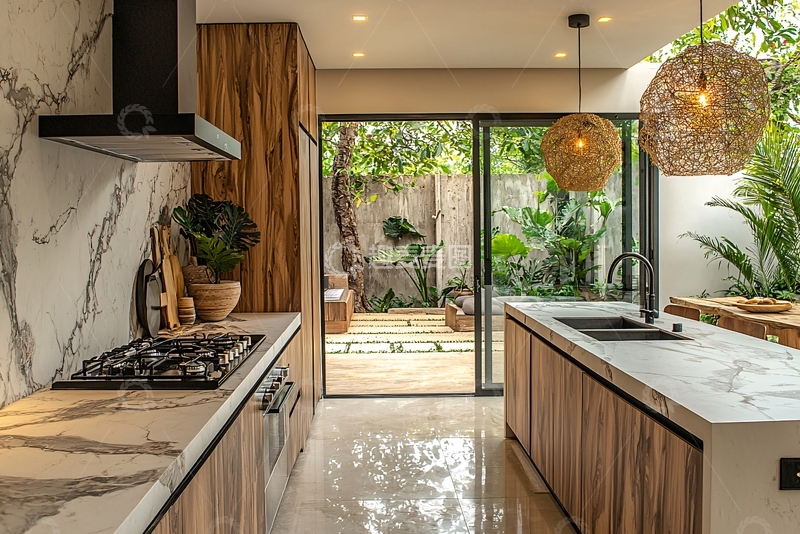 高清大图下载【趣麦麦图】现代简约开放式厨房