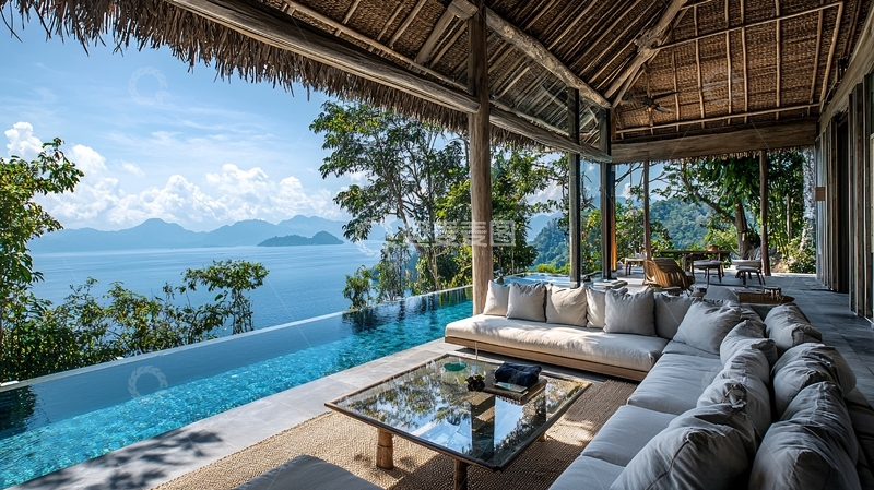 高清大图下载【趣麦麦图】海景别墅无边泳池