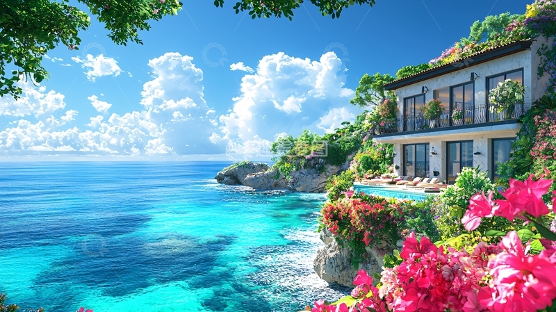 高清大图下载【趣麦麦图】海边别墅