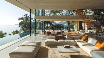 现代海景别墅客厅