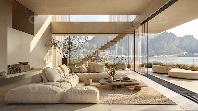 高清大图下载【趣麦麦图】极简轻奢现代家居客厅