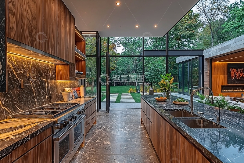 高清大图下载【趣麦麦图】现代风格开放式厨房