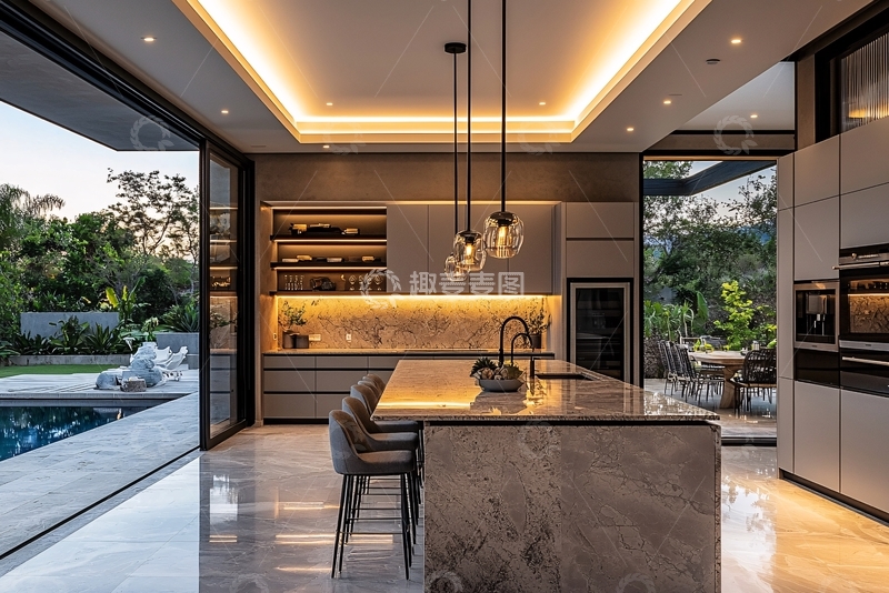 高清大图下载【趣麦麦图】现代极简风格厨房