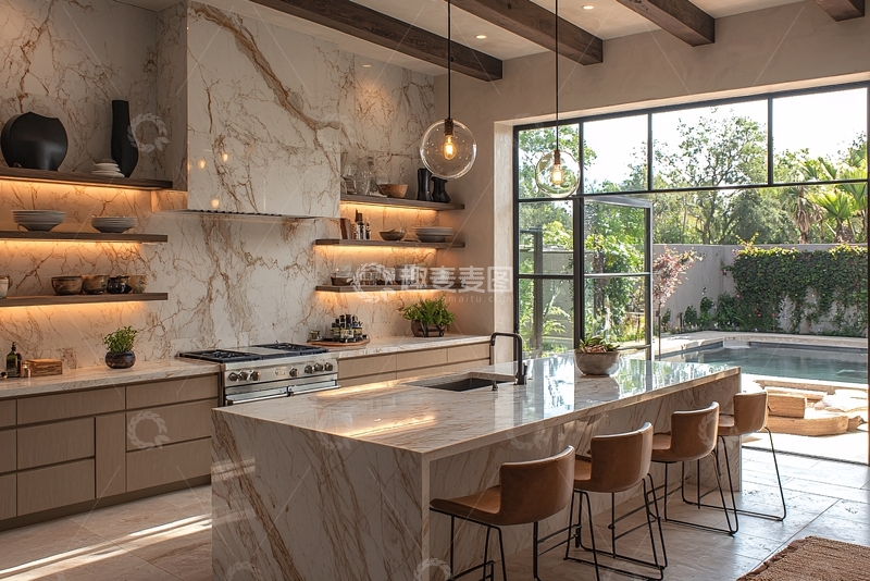 高清大图下载【趣麦麦图】现代轻奢厨房设计