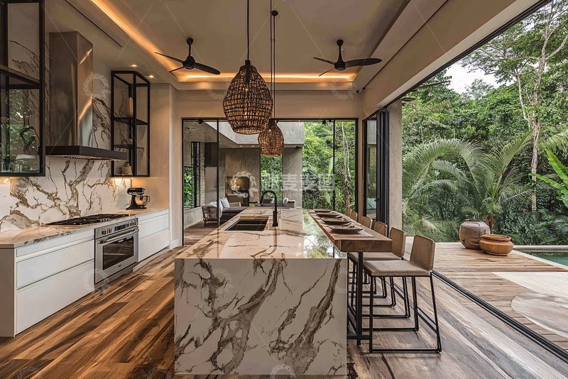 高清大图下载【趣麦麦图】现代极简风格开放式厨房