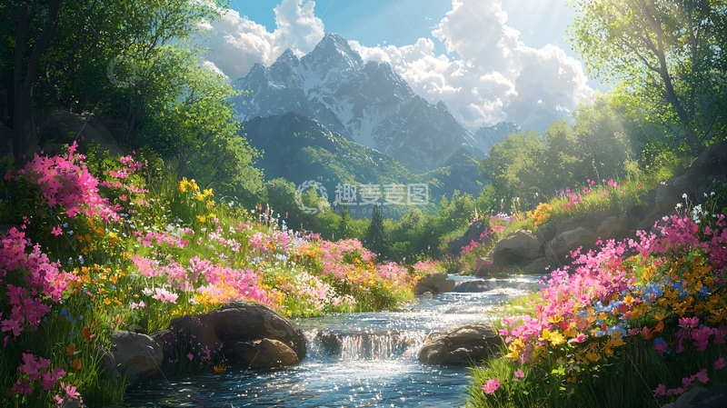 高清大图下载【趣麦麦图】山清水秀风景画