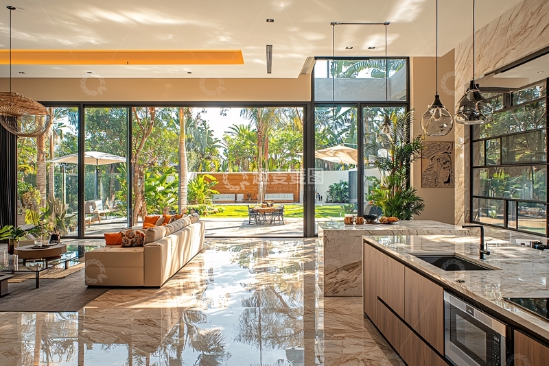 高清大图下载【趣麦麦图】现代简约风格别墅客厅