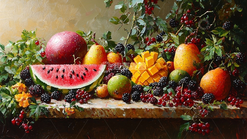 高清大图下载【趣麦麦图】静物水果绘画