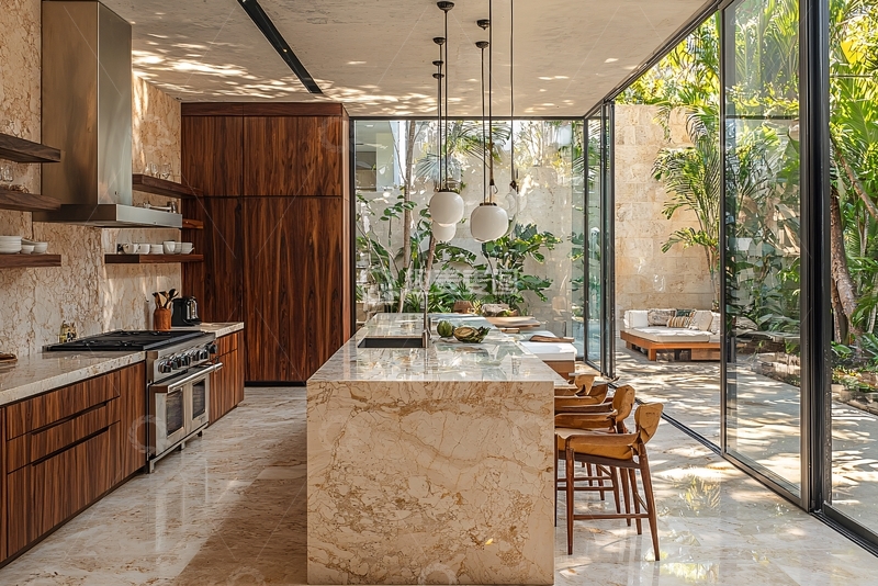 高清大图下载【趣麦麦图】现代轻奢开放式厨房