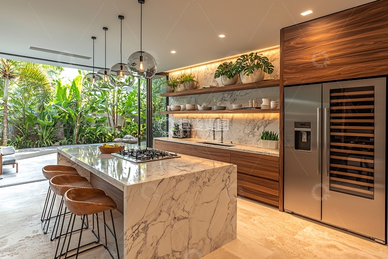 高清大图下载【趣麦麦图】现代风格开放式厨房