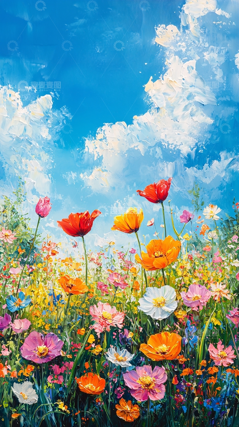 高清大图下载【趣麦麦图】油画风景鲜花