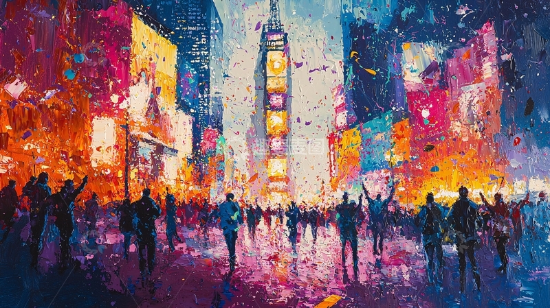 高清大图下载【趣麦麦图】纽约时代广场新年夜