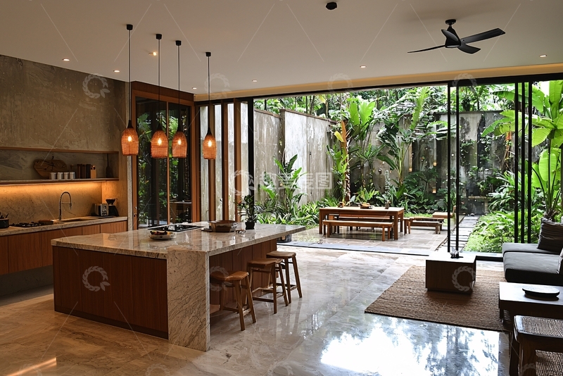 高清大图下载【趣麦麦图】现代简约开放式厨房花园别墅