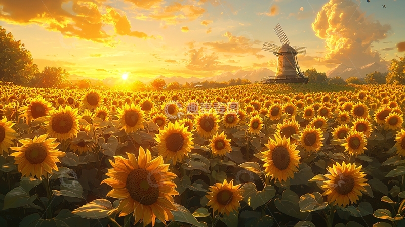 高清大图下载【趣麦麦图】向日葵田