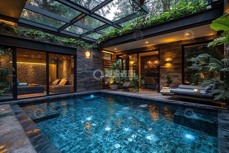 高清大图下载【趣麦麦图】室内泳池