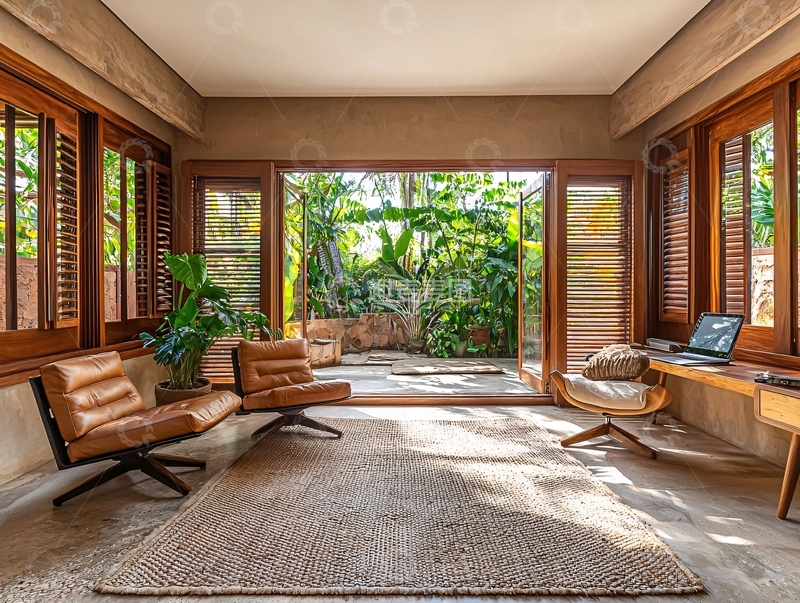 高清大图下载【趣麦麦图】现代简约庭院休闲室