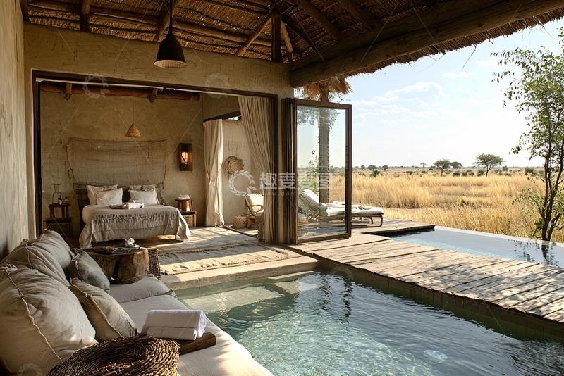 高清大图下载【趣麦麦图】非洲草原度假别墅