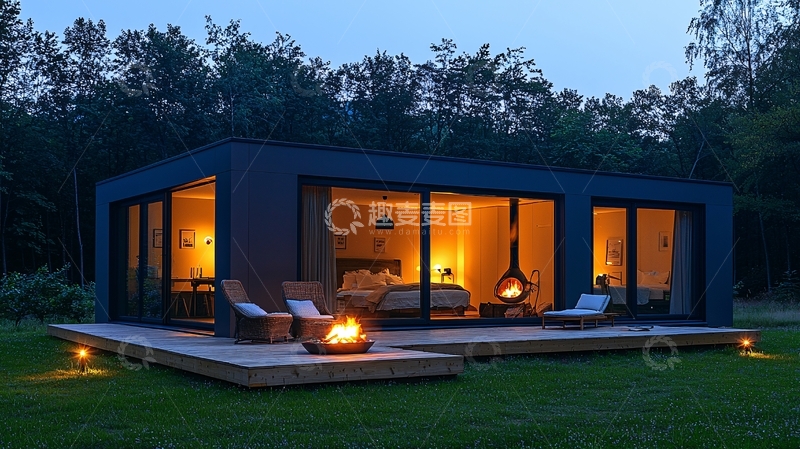 高清大图下载【趣麦麦图】现代简约风格预制别墅