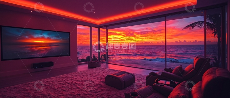 高清大图下载【趣麦麦图】海景家庭影院