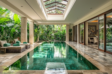 绿植环绕的泳池别墅