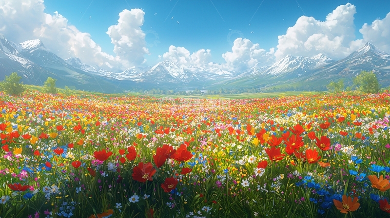 高清大图下载【趣麦麦图】彩色花田