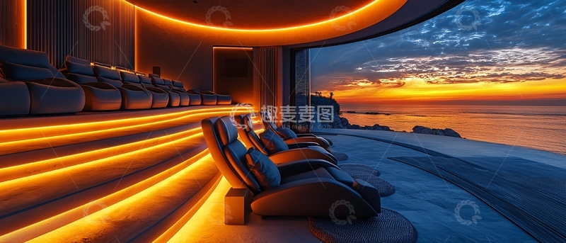 高清大图下载【趣麦麦图】私人影院落日景色