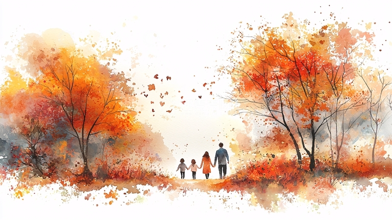 高清大图下载【趣麦麦图】秋季家庭写生