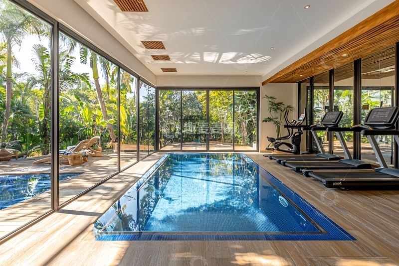 高清大图下载【趣麦麦图】室内泳池健身房