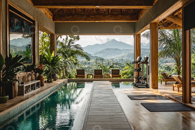 高清大图下载【趣麦麦图】山景泳池别墅