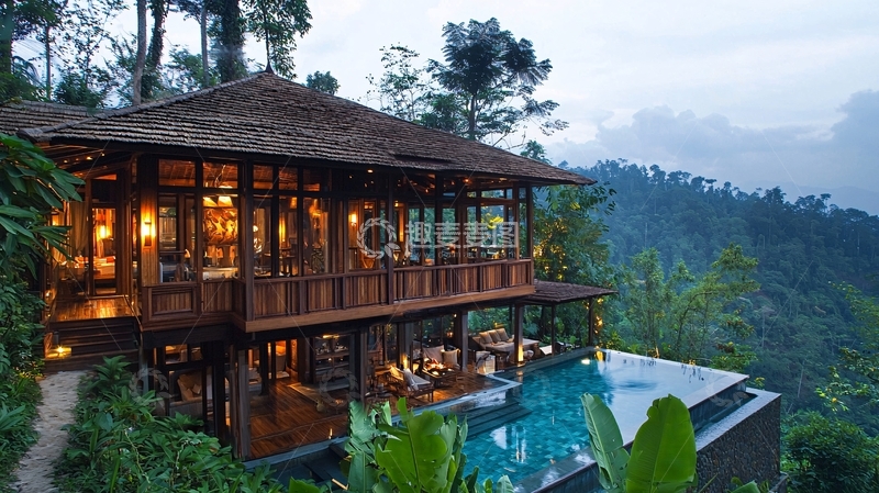 高清大图下载【趣麦麦图】山顶泳池别墅