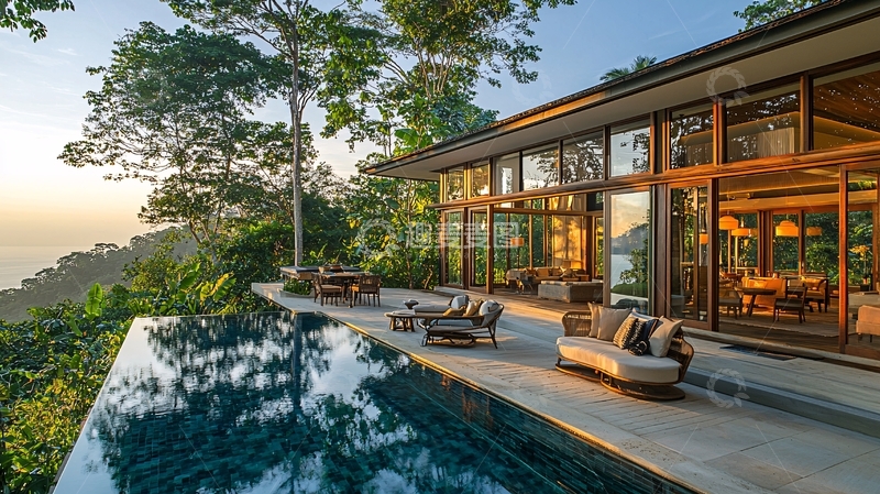 高清大图下载【趣麦麦图】山顶泳池别墅